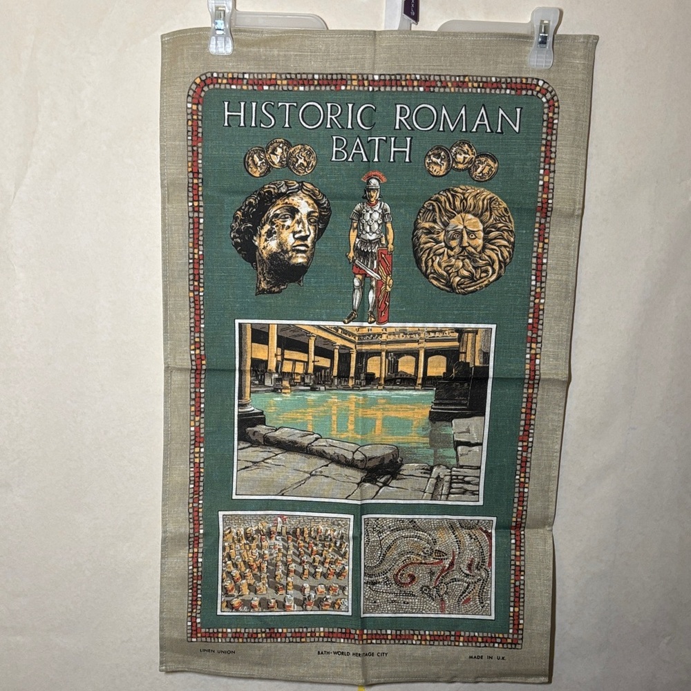 Historic Roman Bath Tea Towel 18”x28”